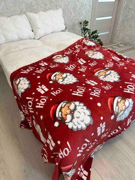 Плед флісовий різдвяний/новорічний Санта-Клаус/Santa-Claus червоний Євро розмір Santa Claus фото