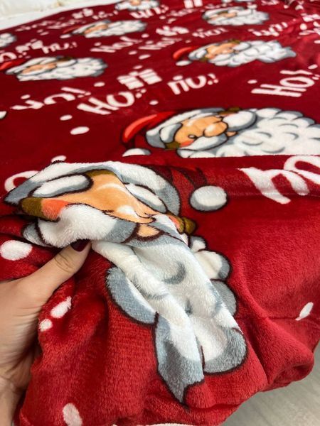 Плед флісовий різдвяний/новорічний Санта-Клаус/Santa-Claus червоний Євро розмір Santa Claus фото