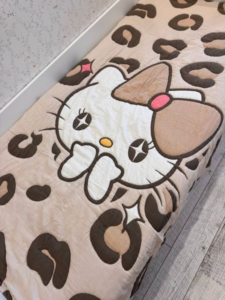 Дитяче покривало муслінове бежеве Хеллоу Кітті/Hello kitty півтораспальний розмір Хеллоу кітті 1,5 фото