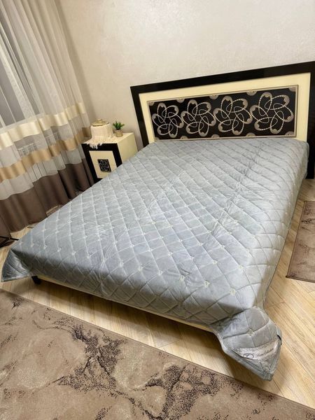 Покривало велюрове сіре діор євро розмір Сірий  фото