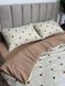 Постельное бельё из хлопка муслин жатка с простынью на резинке Colorful home бежевое/светло-бежевое сердечки Двухспальный размер BEG_SVITLUYBEG_SERDECHKU фото 6