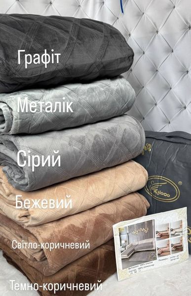 Дивандеки накидки на м'яку мебель велюрові бежеві ромбики великі TM Koloco Бежевий ромбики великі МС фото